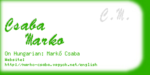 csaba marko business card